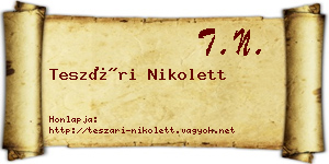 Teszári Nikolett névjegykártya